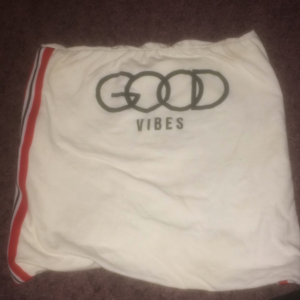 Good vibes white tube top